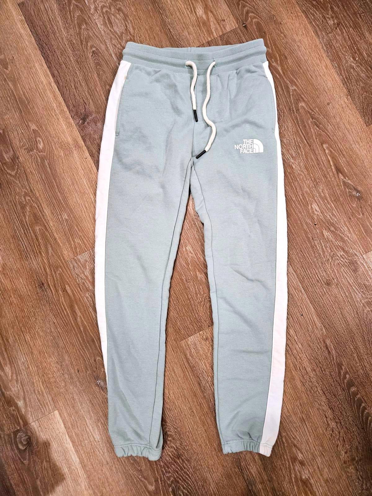 North Face Light Green Joggers with White Side Stripe B5