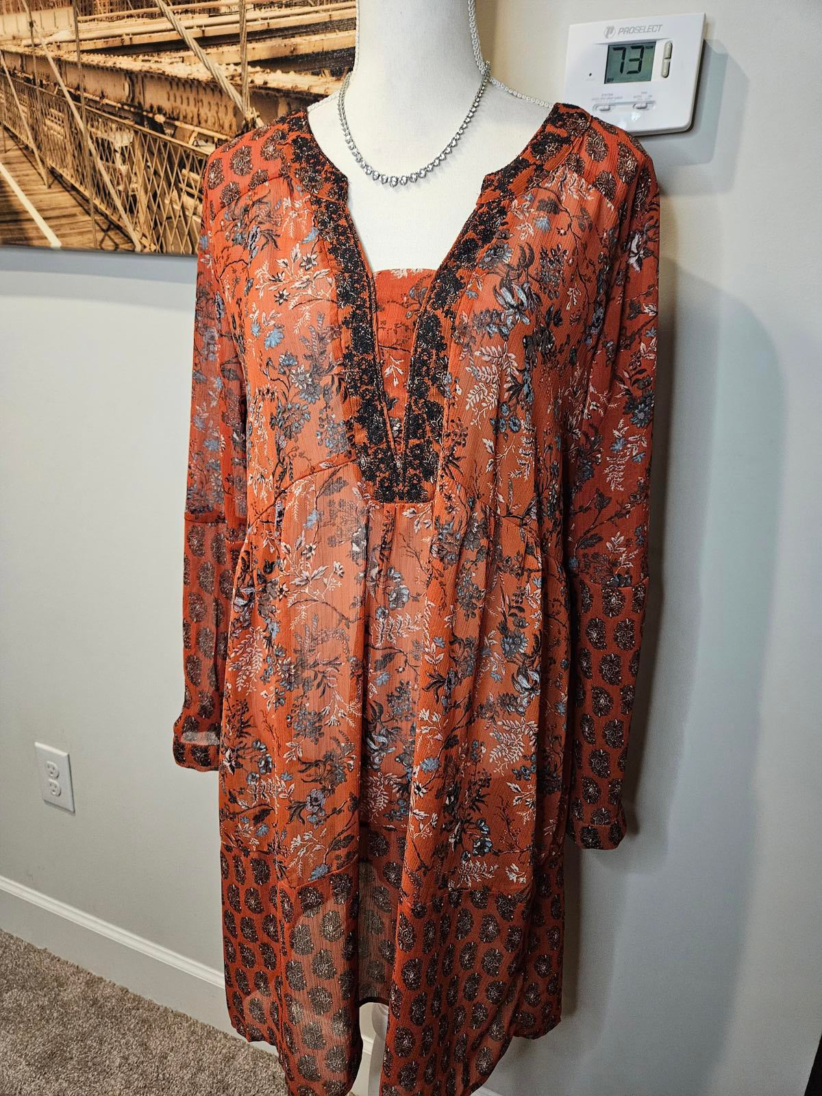 Knox Rose Bohemian Floral Kimono Dress #392