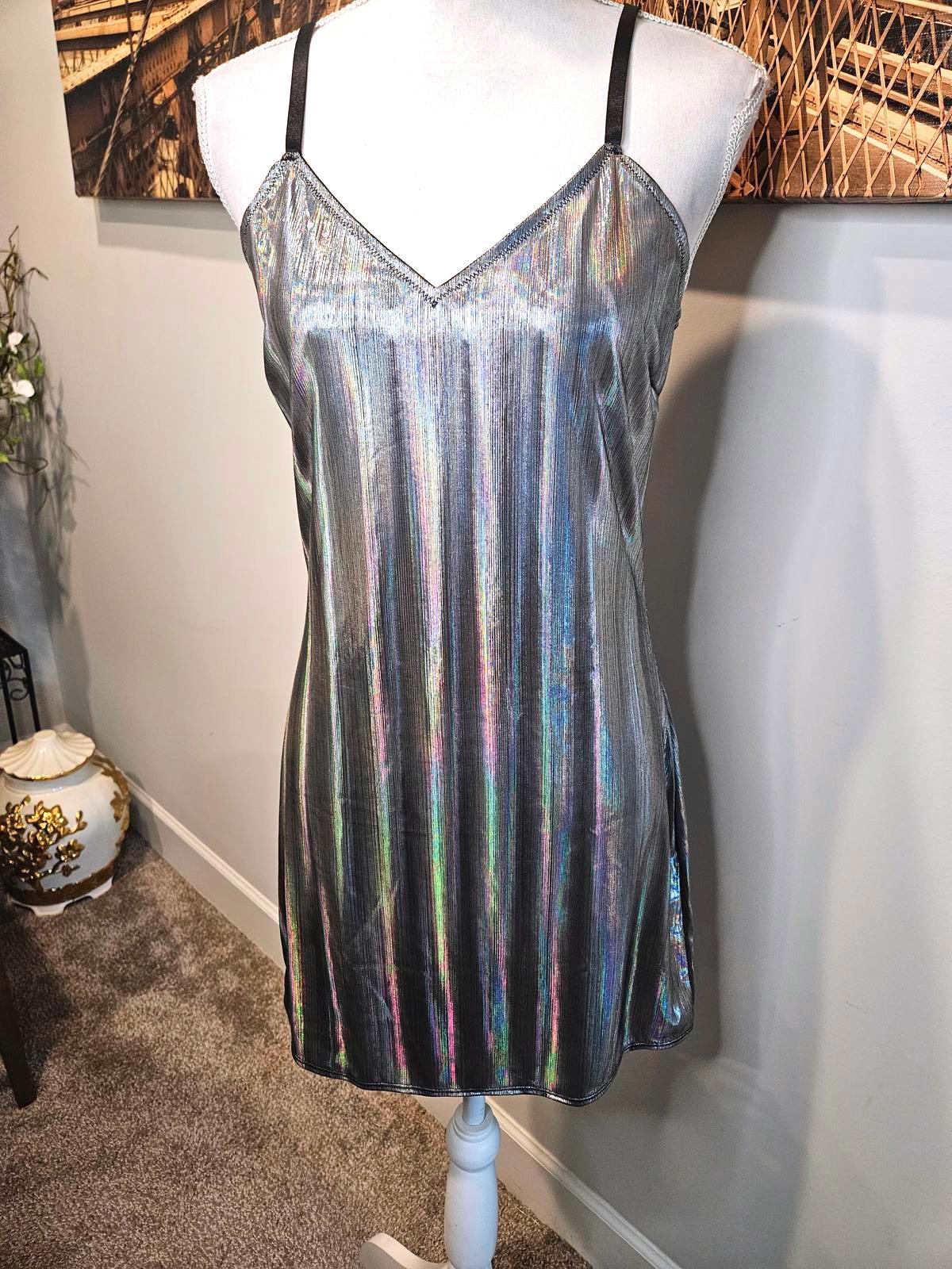 Venus Silver Holographic Women's Dress-L