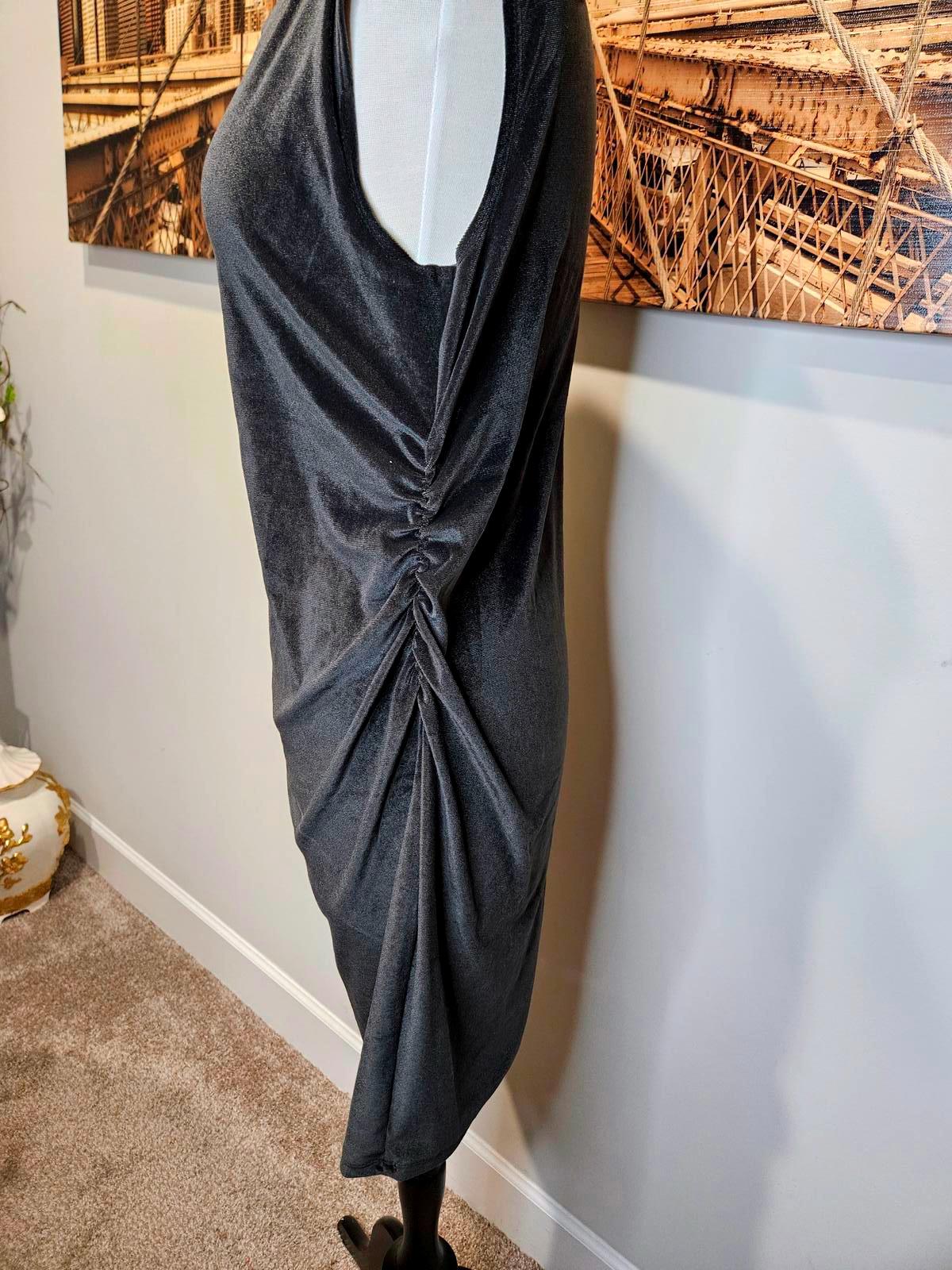 Nwt A new Day Black Sleeveless Dress with Draped Detail B3