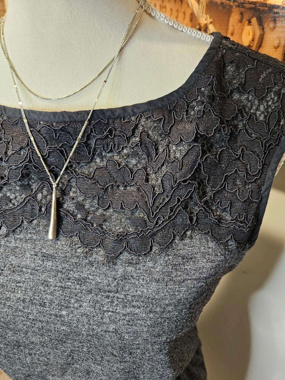 LOFT Sleeveless Lace-Accented Dress #505