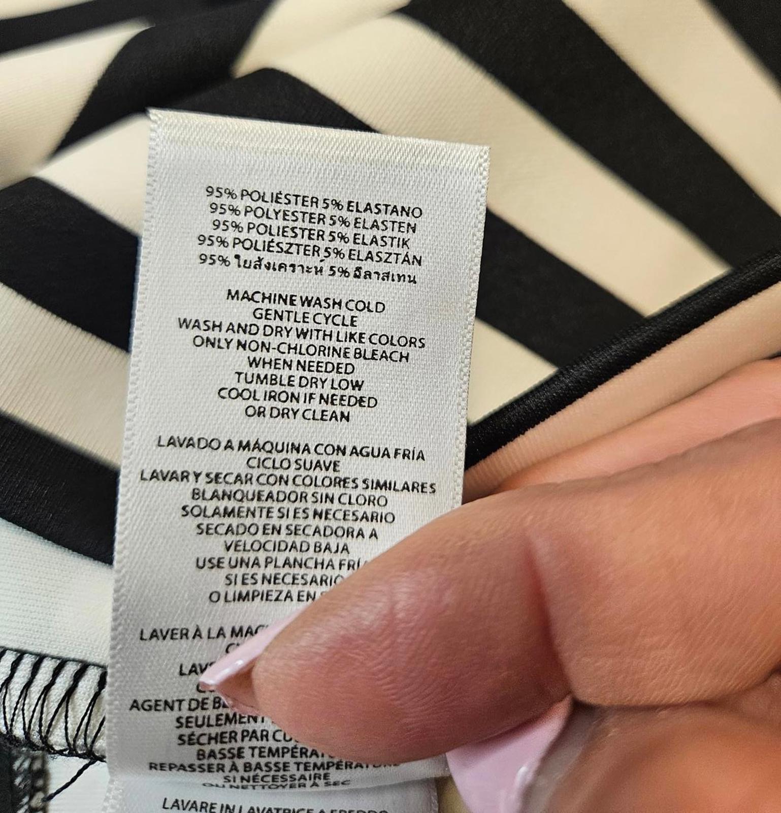 Michael Kors Black & White Striped Sheath Dress - Size 10 A29
