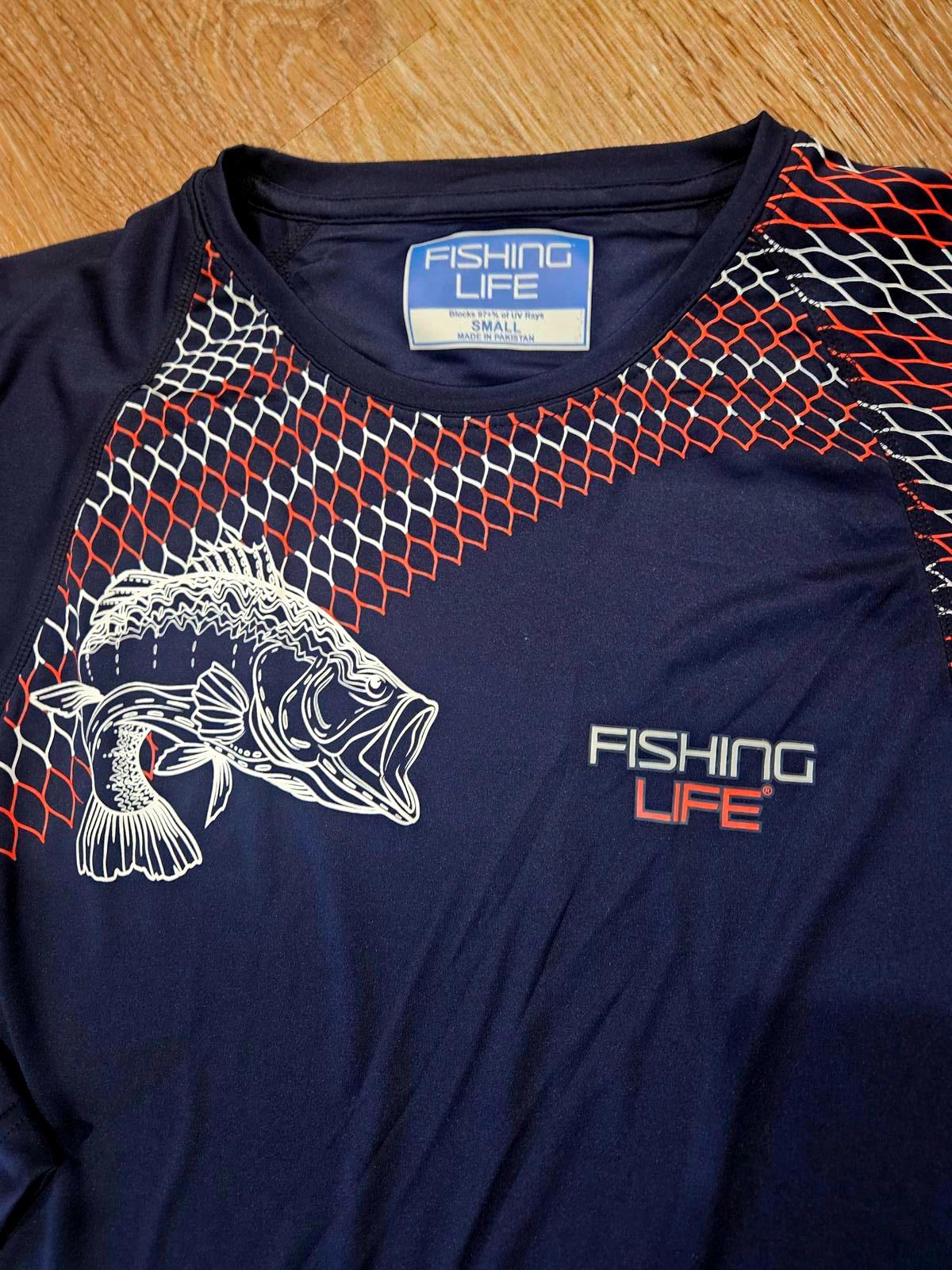 Nwt Men's Fishing Life Long Sleeve Dri-Fit Fishing Shirt-S