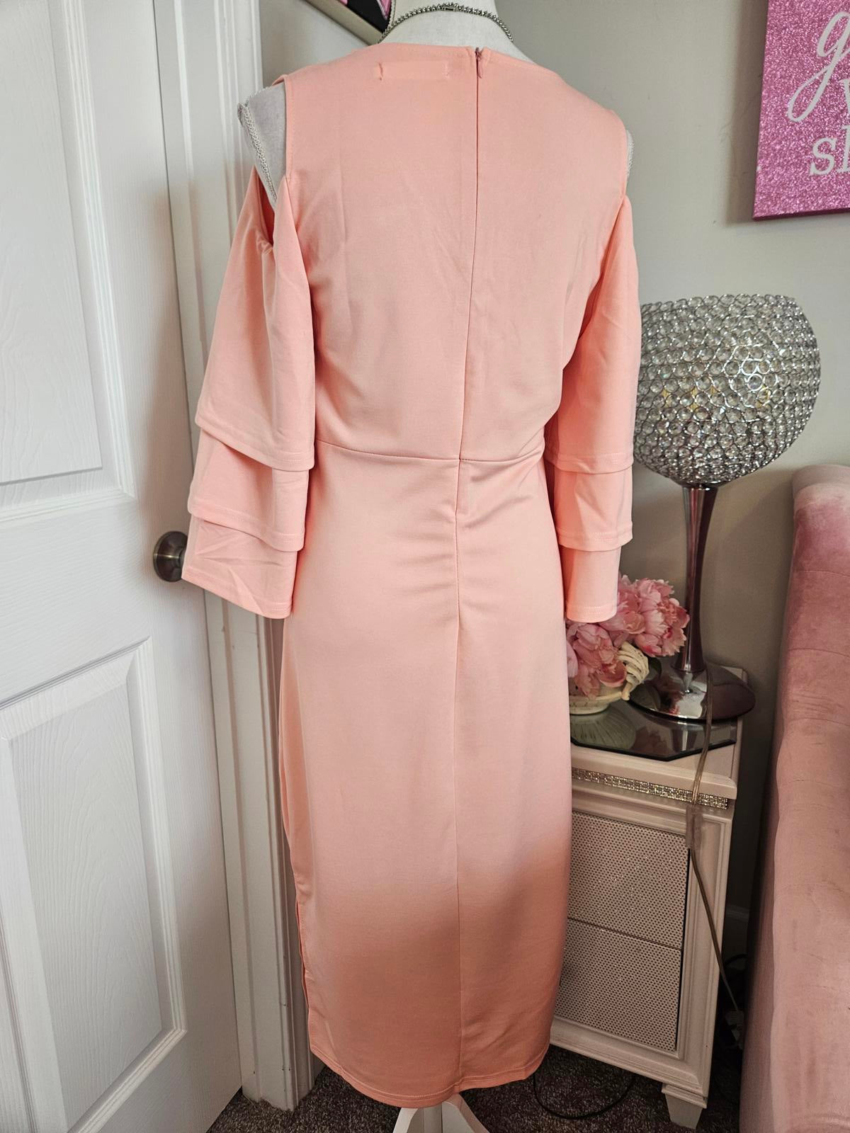 Metamorphosis Girl Wrap Dress with Flounce Sleeves H107