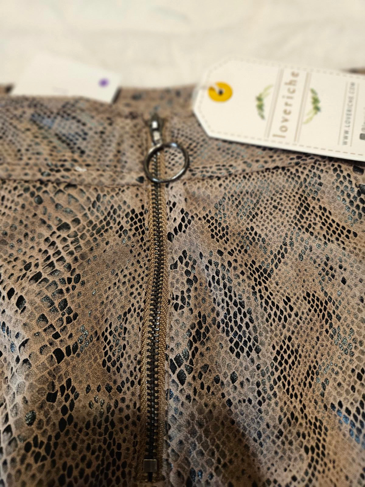 Loveriche Snakeskin Print Mini Skirt - Size M - New with Tags #43