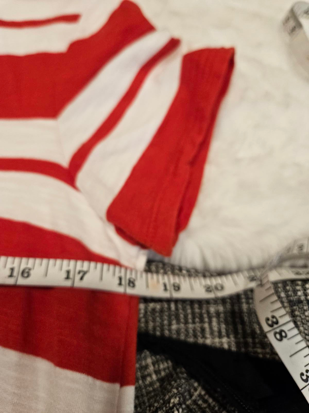 Land's End Casual Striped Summer Dress - Red & White #602