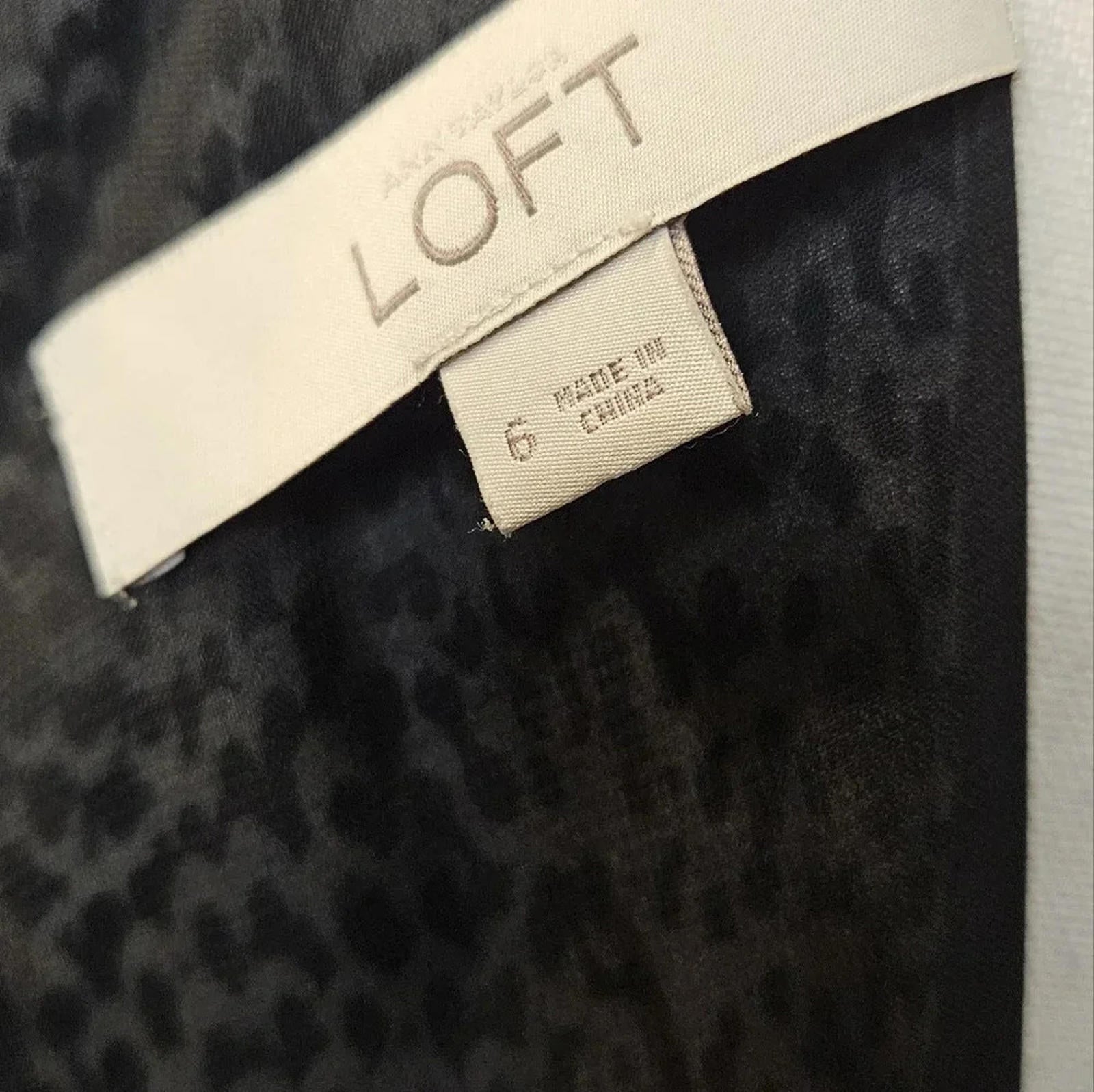 LOFT Stylish Black and White Animal Print Dress H40