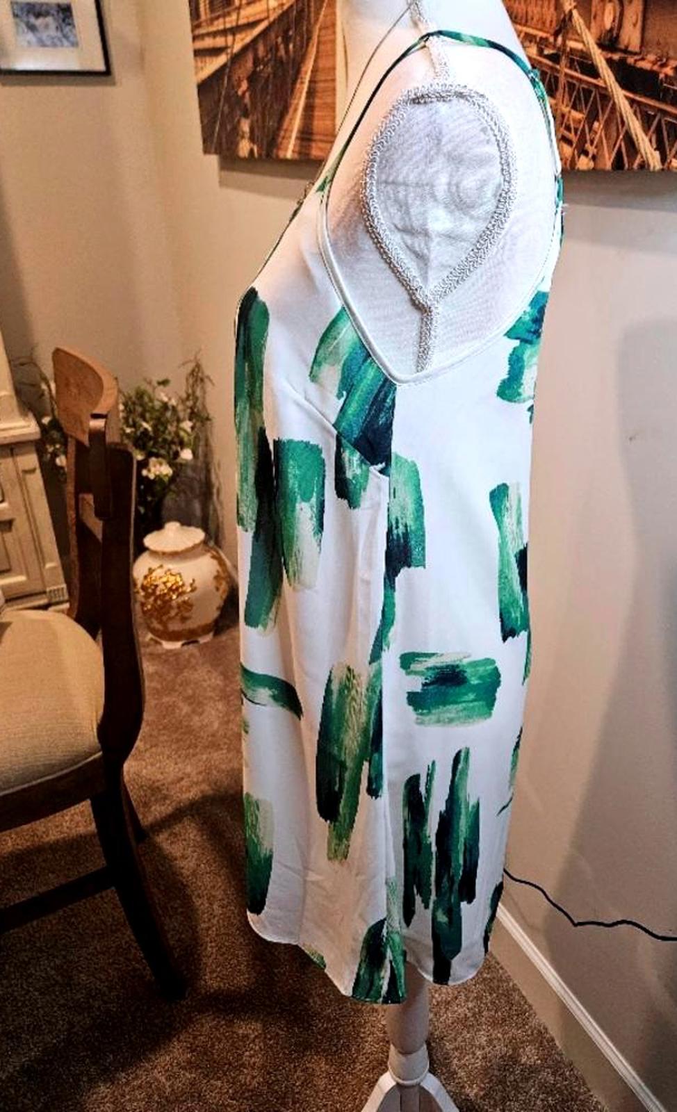 Asher Green Abstract Print Cami Dress - Perfect for Summer-S