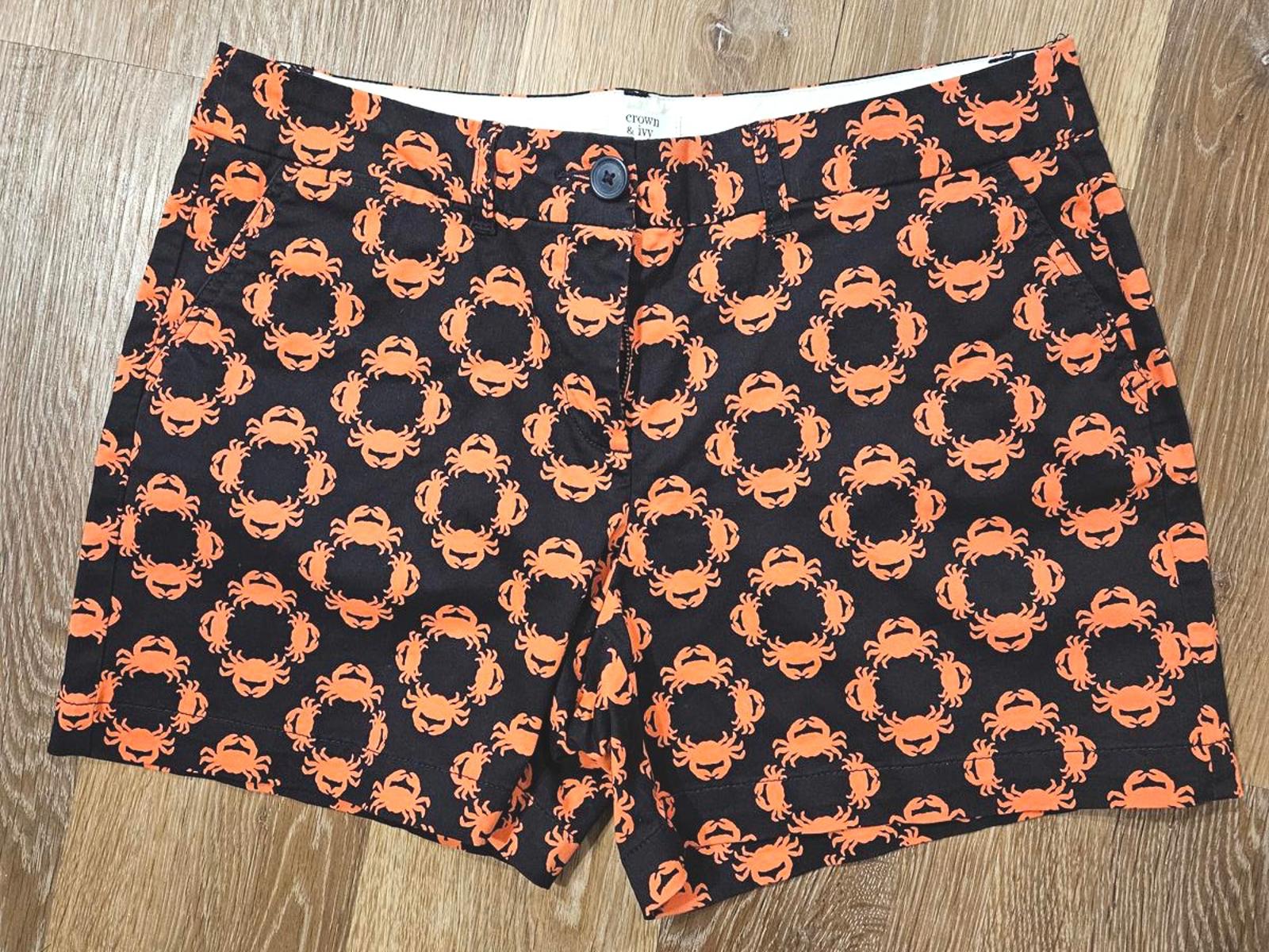 Nwot Crown & Ivy Women's Crab Print Shorts - Fun Summer Style #677