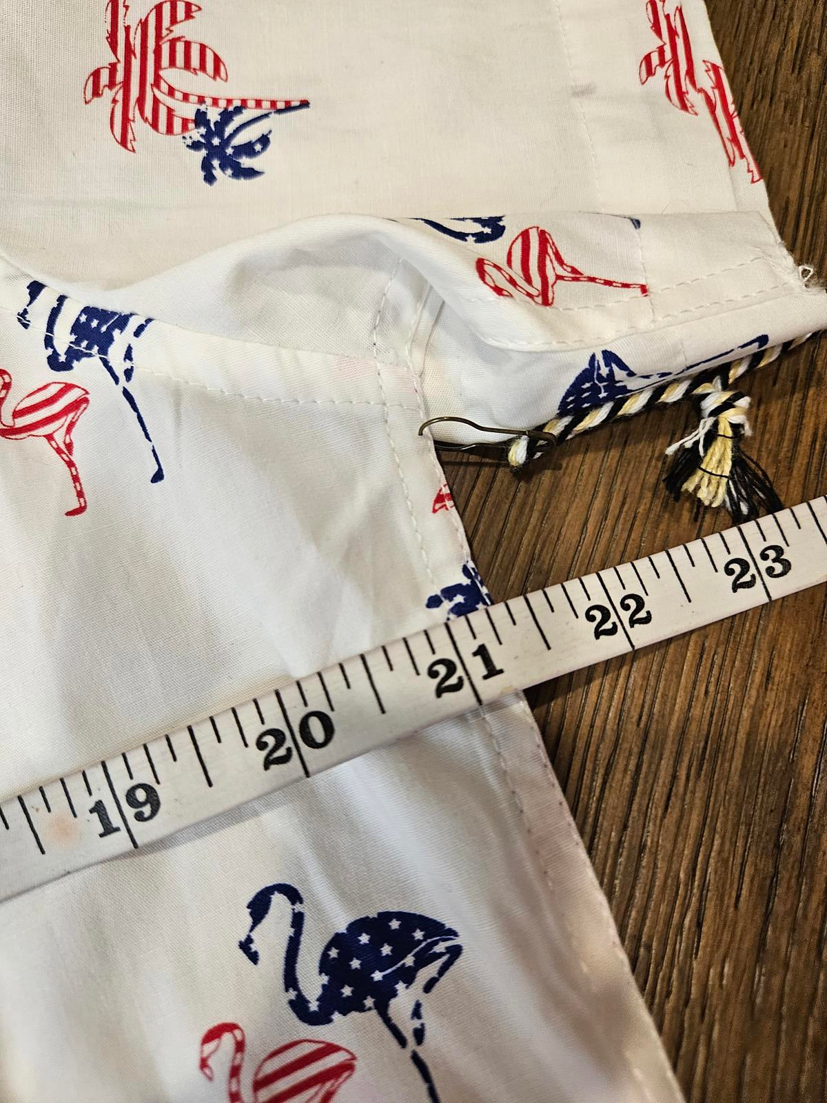 Men's Rugby University Patriotic Flamingo Print Shirt - Size SM 1008