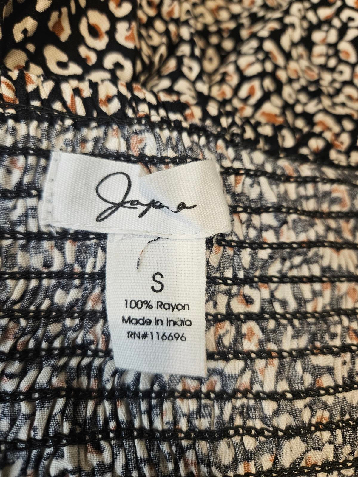 Nwot Japna 100% Rayon Leopard Print Peplum Top - Size S #715