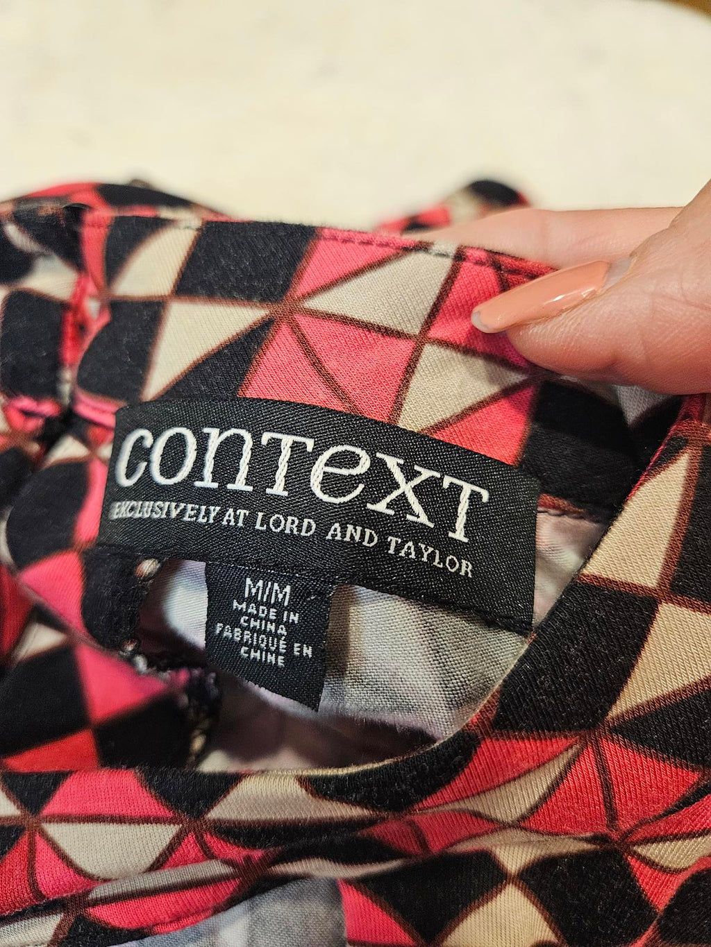 Lord and Taylor's Context Geometric Print Sleeveless Dress #671