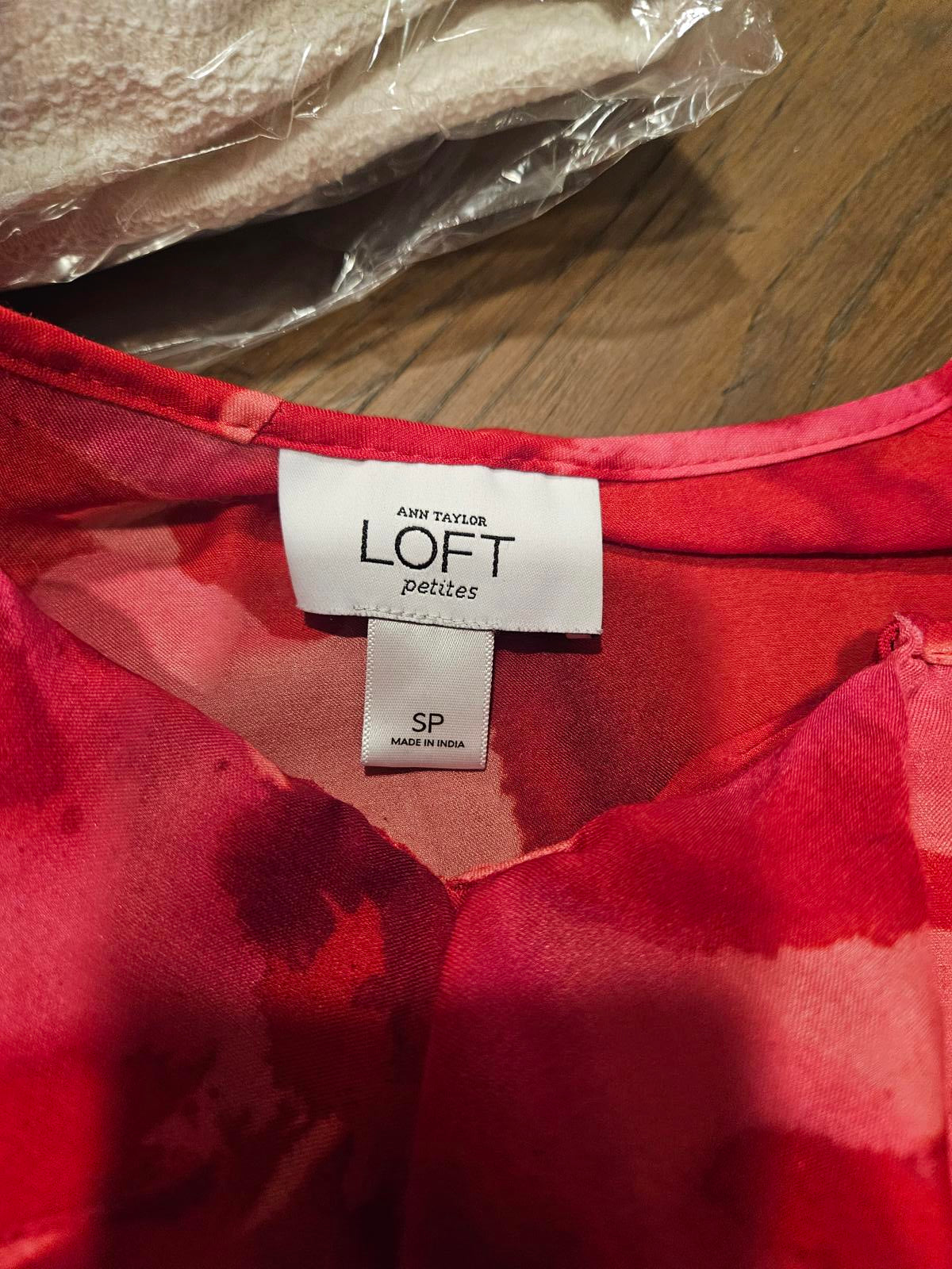 Loft Stylish Red Floral Blouse with Ruffles #448
