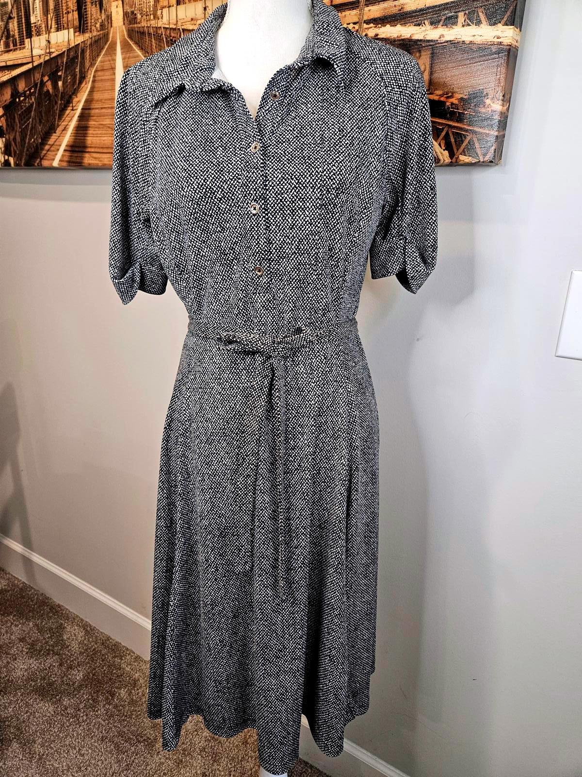 Lands' End Stylish Black & White Dress 285