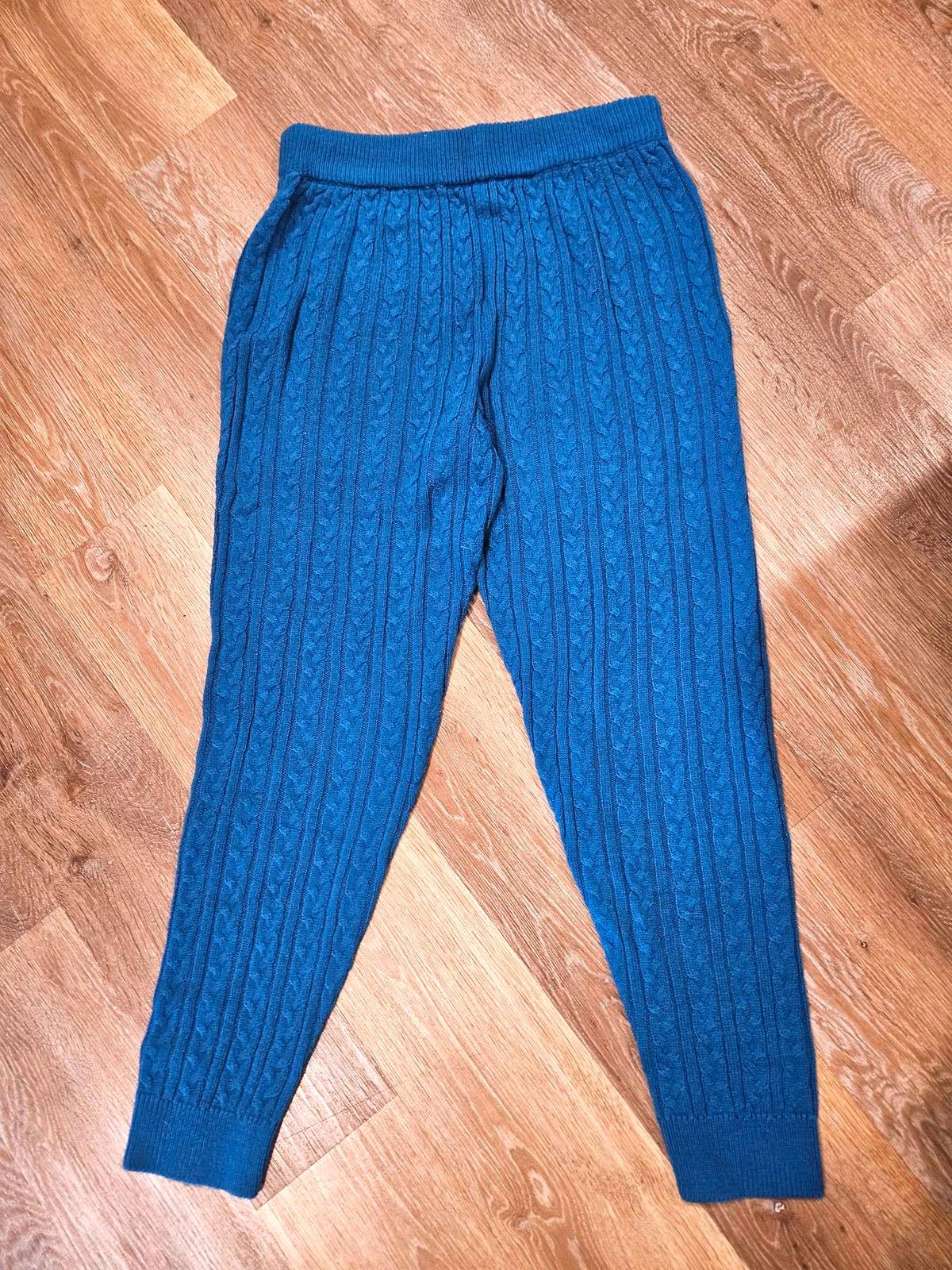 New York & Company Blue Cable Knit Sweater Set
