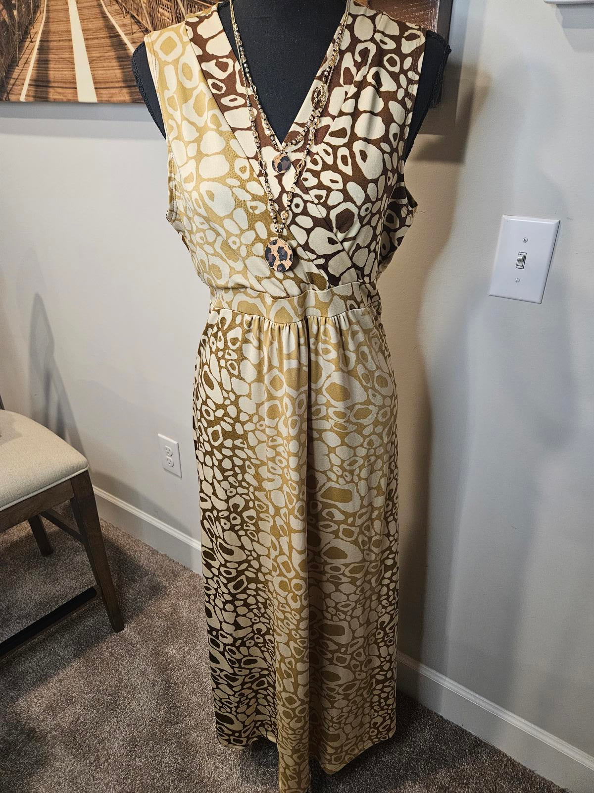 Madmazelle Women's Maxi Dress with Animal Print