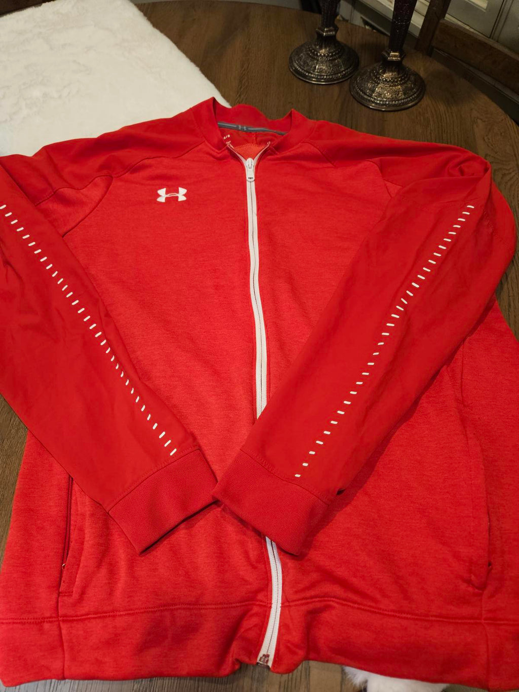 Men's Under Armour Red Zip-Up Hoodie Jacket #626