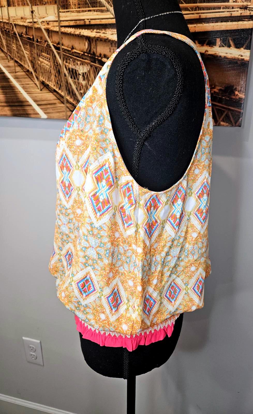 Nwot Rose + Olive Boho Style Top with Tassels #722