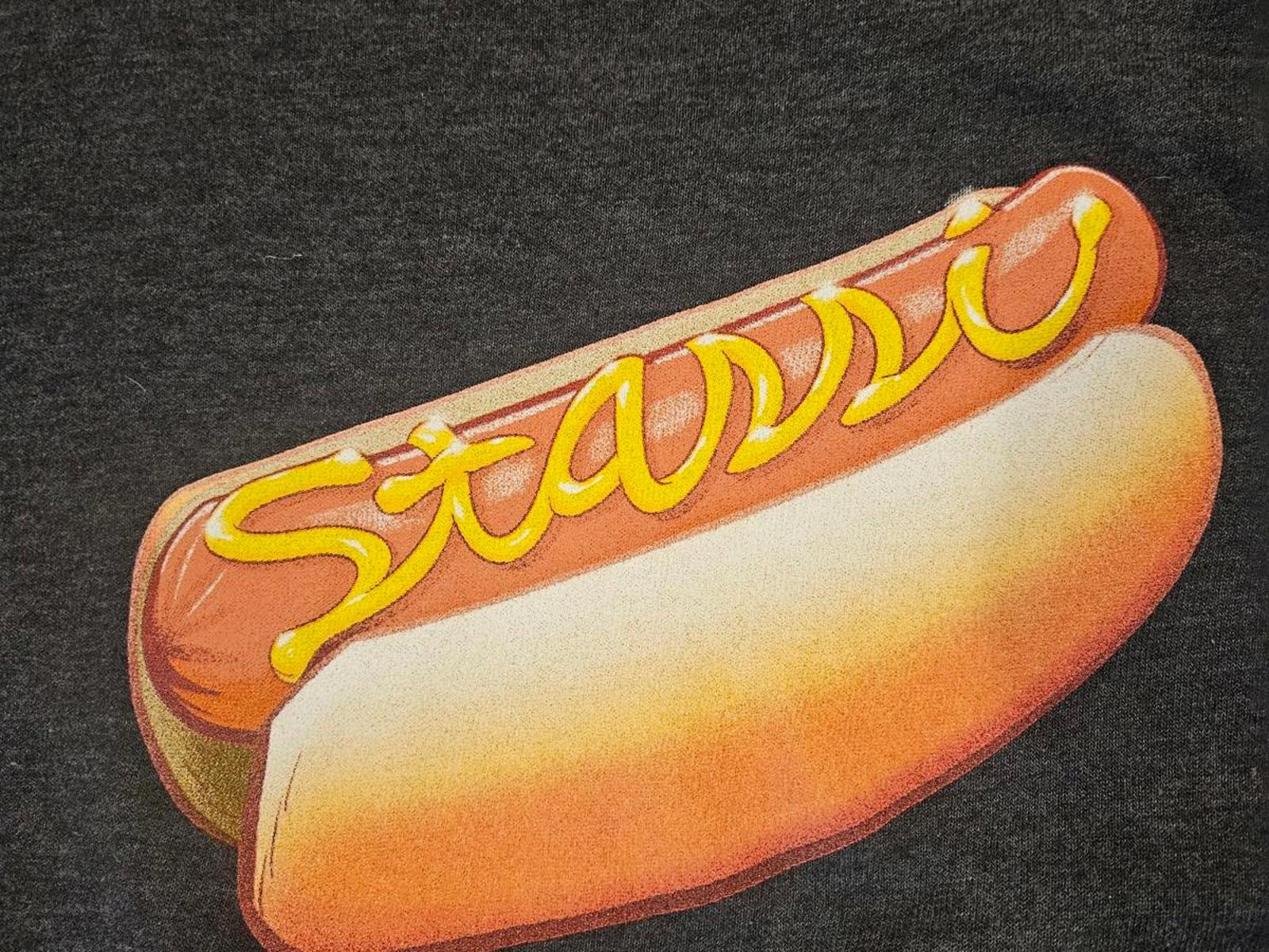 Bella + Canvas  Gray Sweatshirt with Game Day Hot Dog Graphic