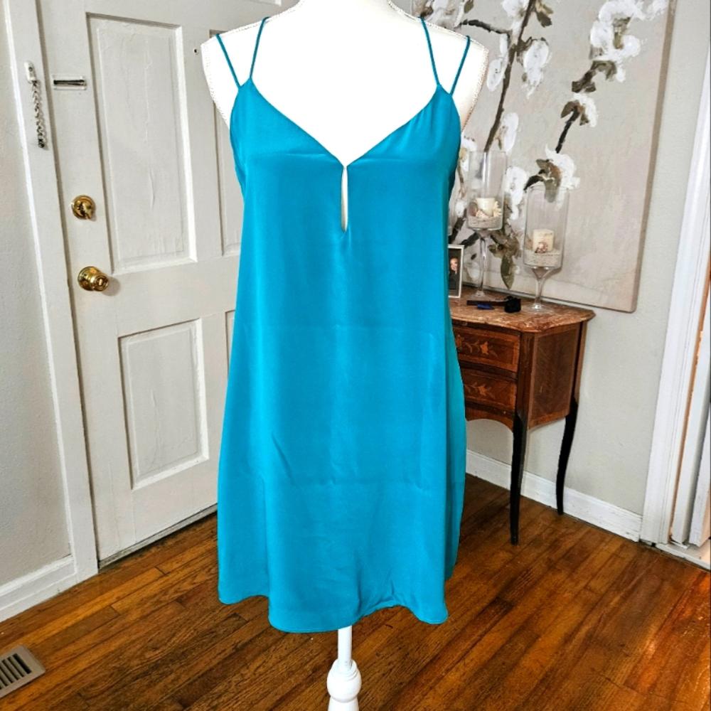 Lavender Brown Stylish Aqua Slip Dress #224