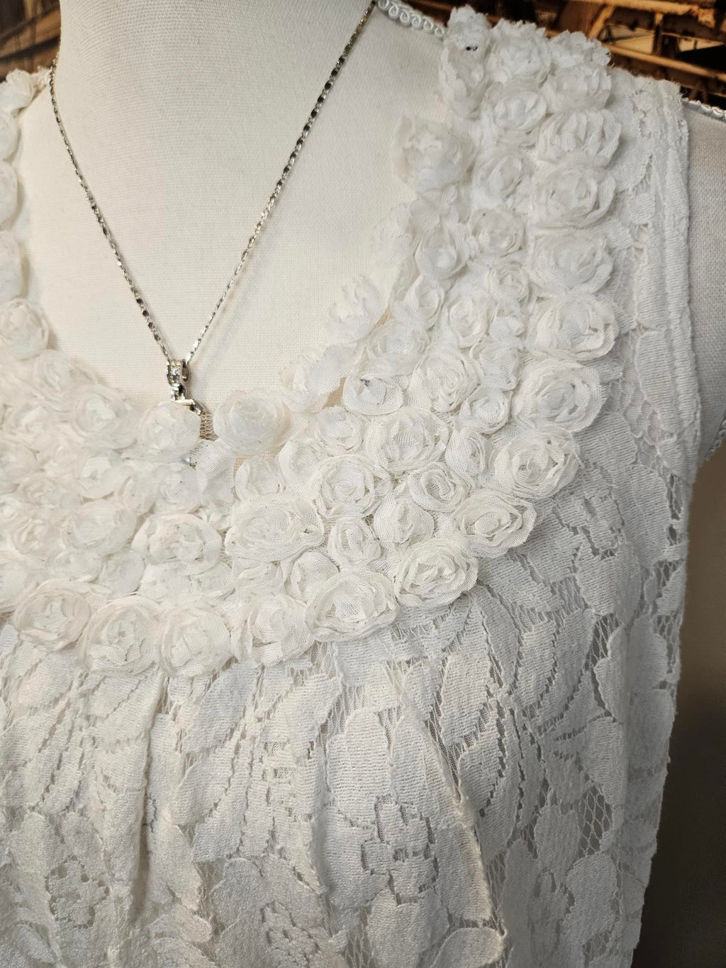 Mystree Elegant Floral Lace Tank Top - Size S #281