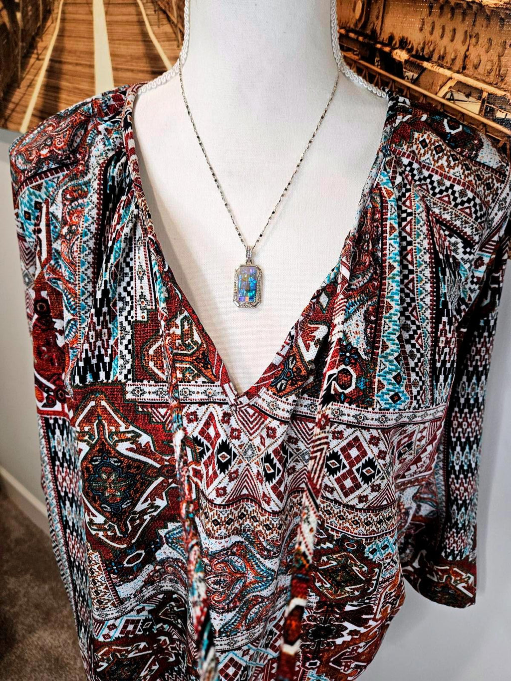 Miss Me Overized Bohemian Patterned Blouse - Vintage Style 1072