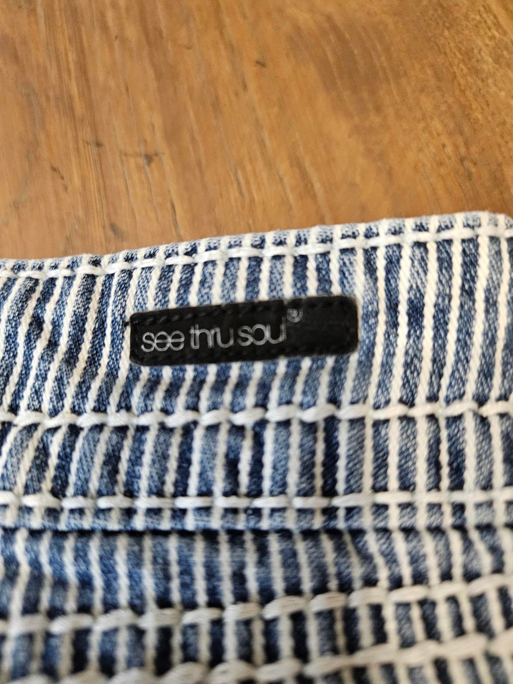 Most Wanted Denim Blue Striped Shorts - Size 32 #303