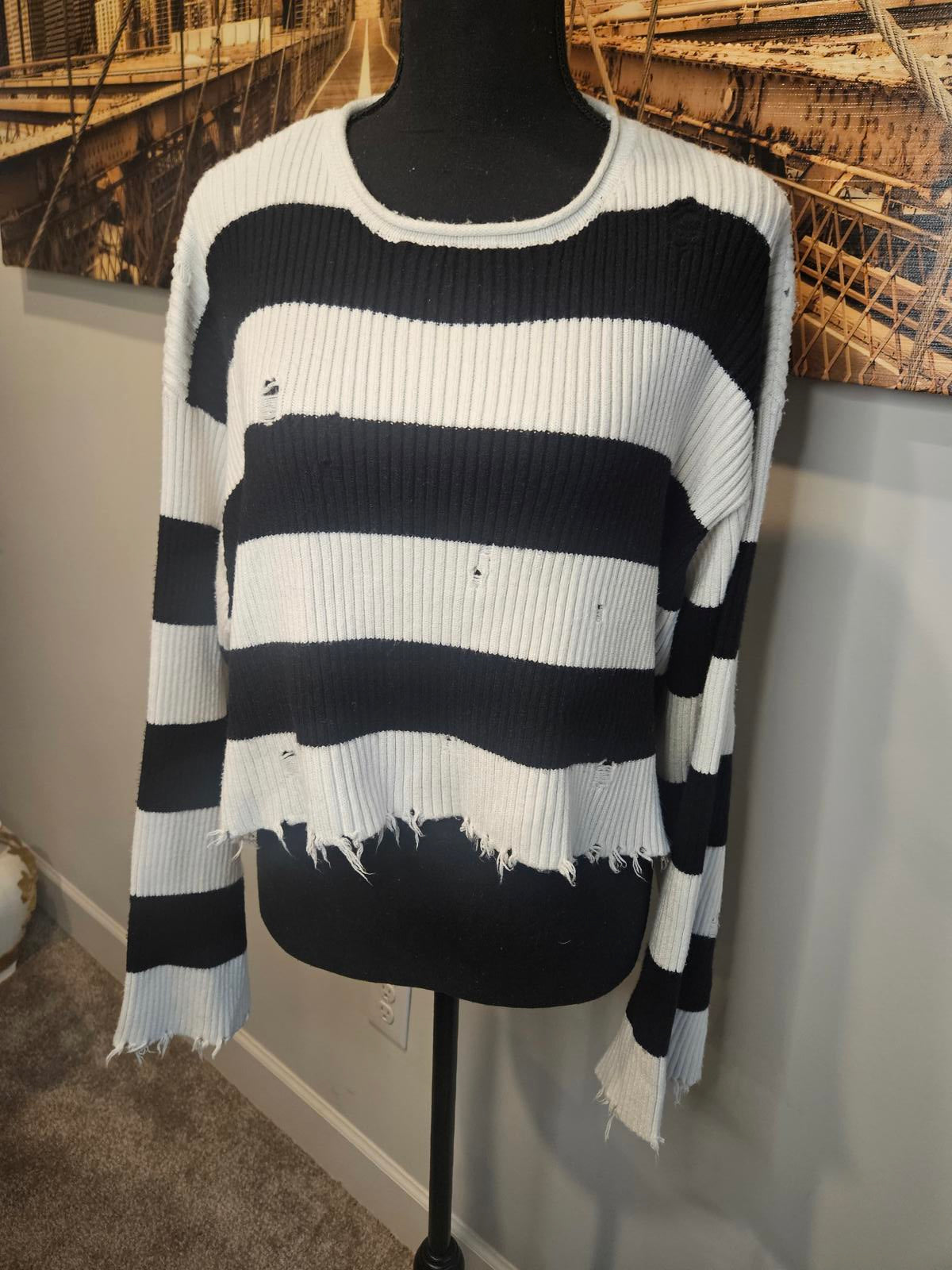 Princess Polly Grunge Ribbed Distressed Sweater