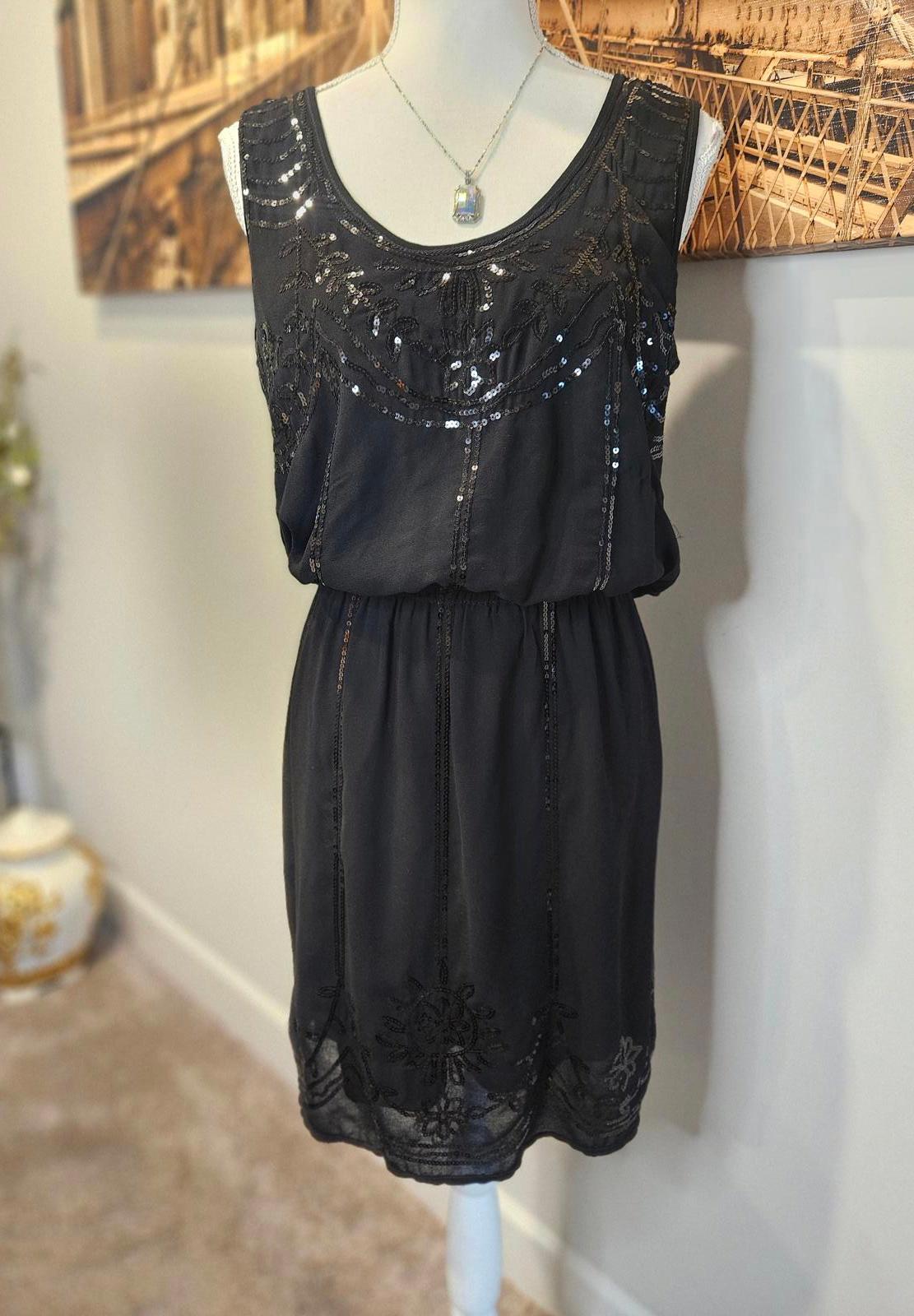 Max Studio Specialty Products Black Sequin Dress A31