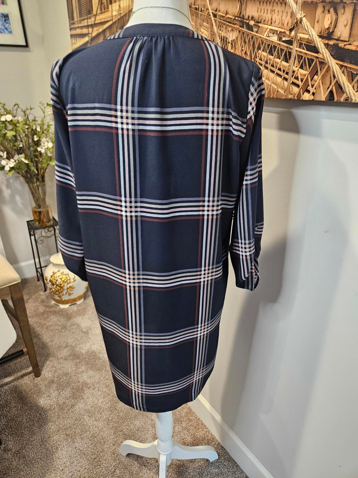 LOFT Stylish Plaid Tunic Dress #16