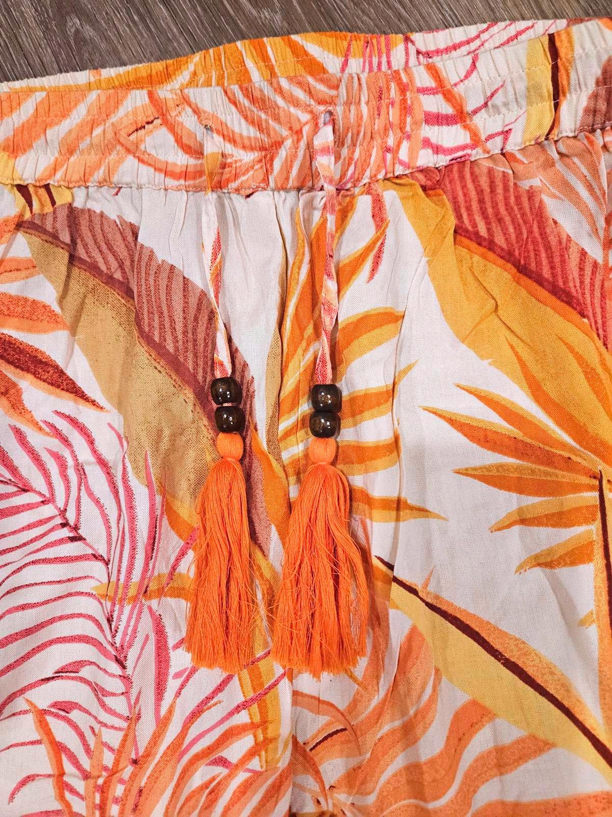 Nwot True Destinations Wide-Leg Palazzo Pants with Tropical Print 20