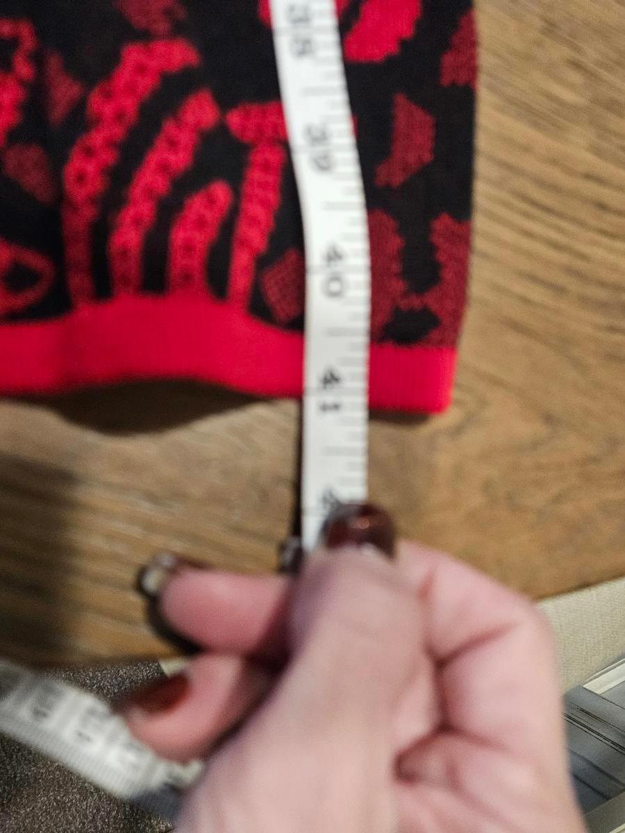 London Times Red & Black Long Sleeve Sweater Dress #352