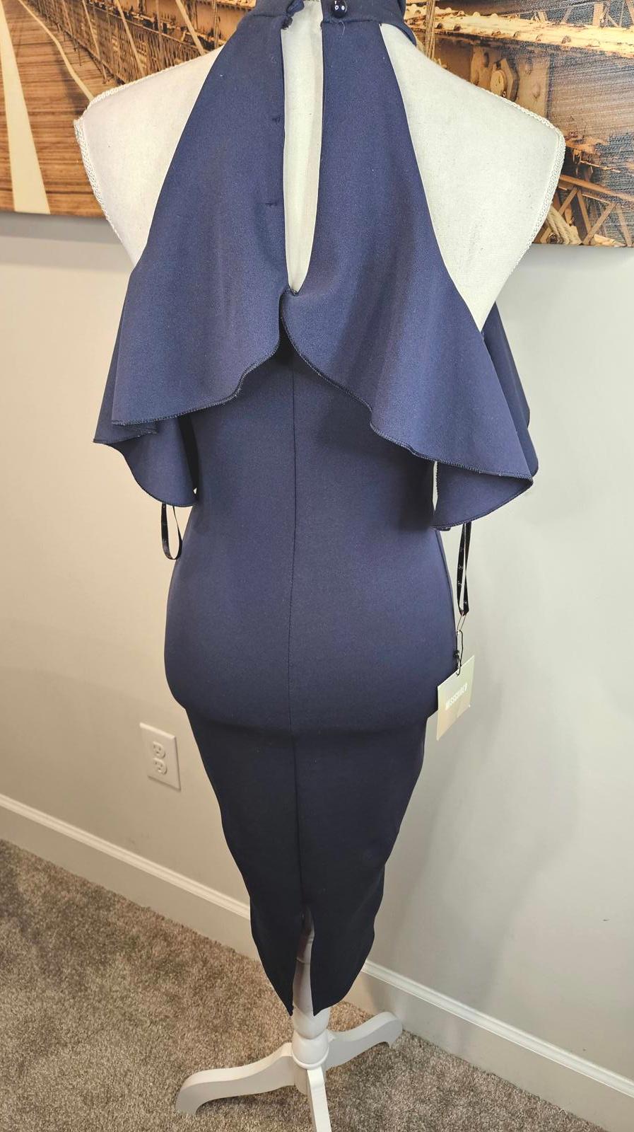 Missguided Navy Blue Cold Shoulder Dress 1165