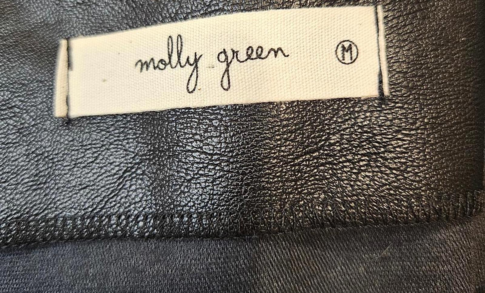Molly Green Cropped Leather Color Block Top b69