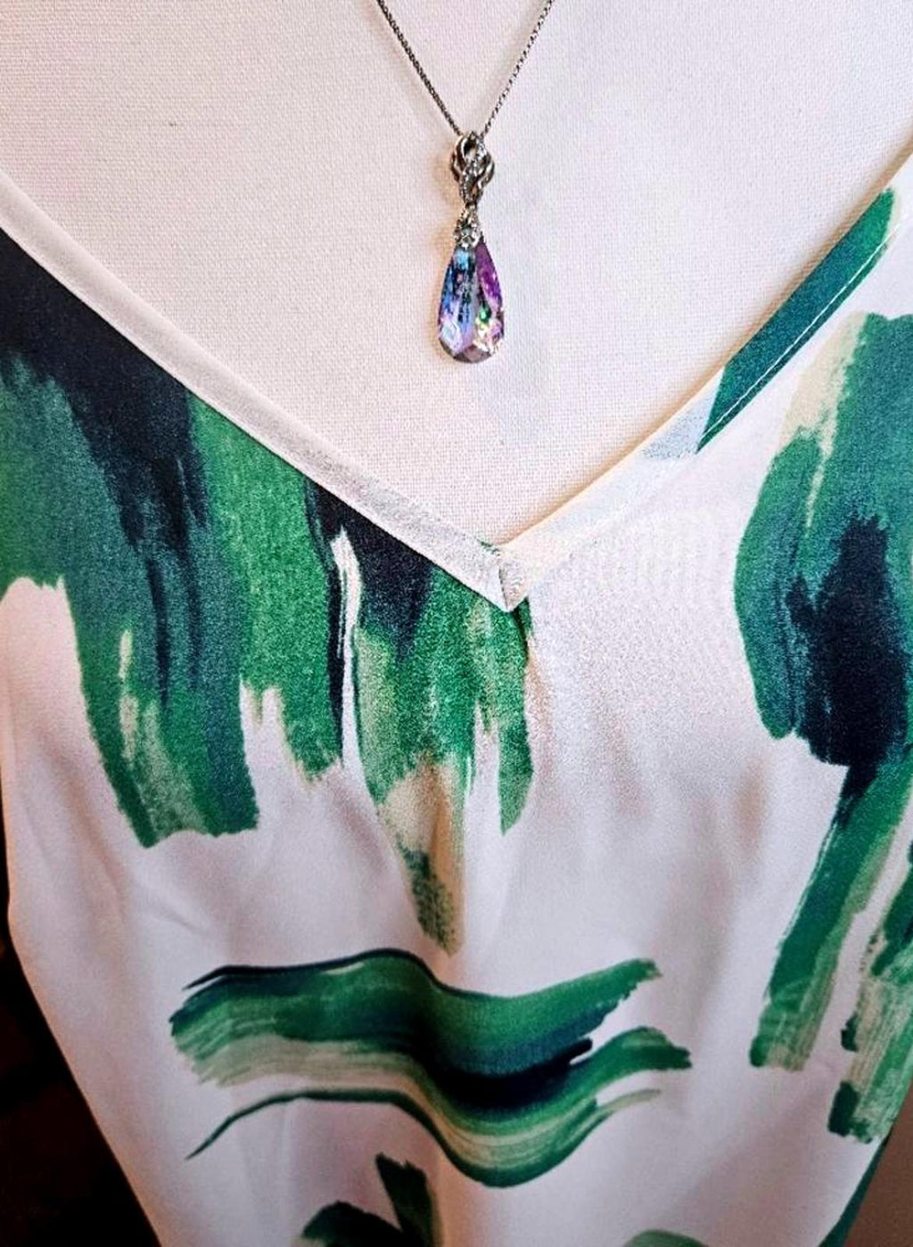 Asher Green Abstract Print Cami Dress - Perfect for Summer-S