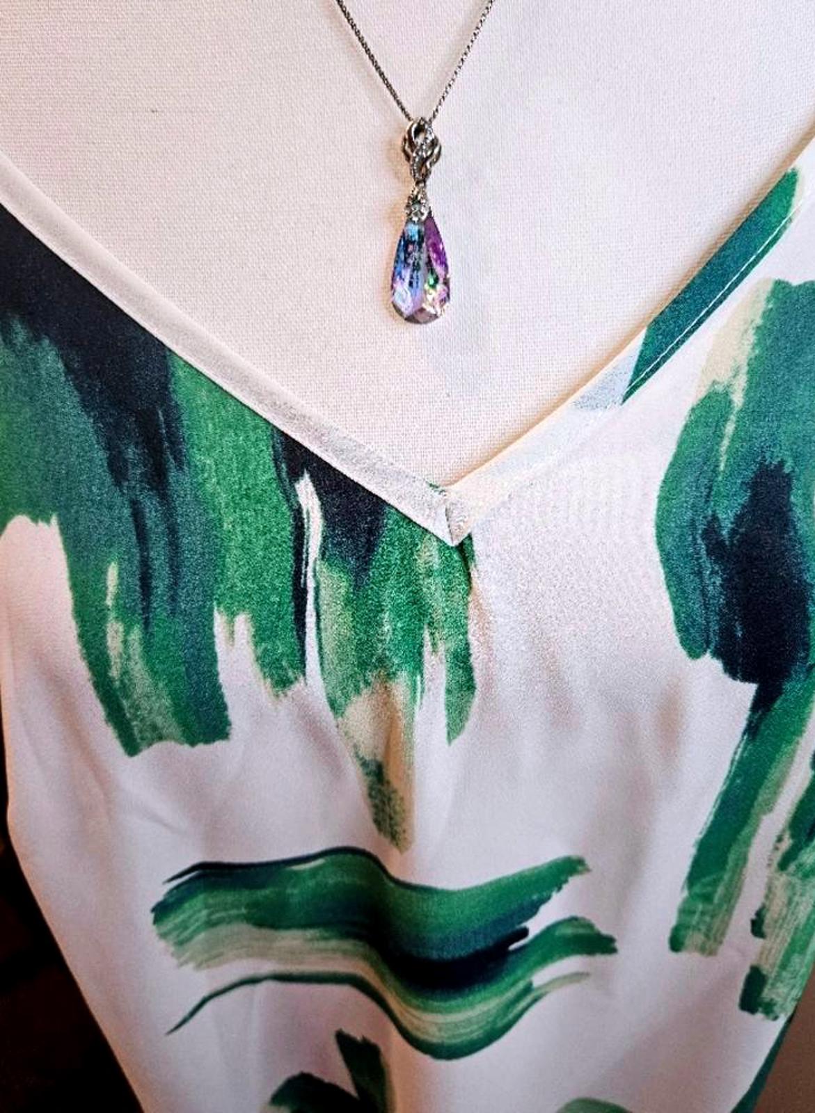 Asher Green Abstract Print Cami Dress - Perfect for Summer-S