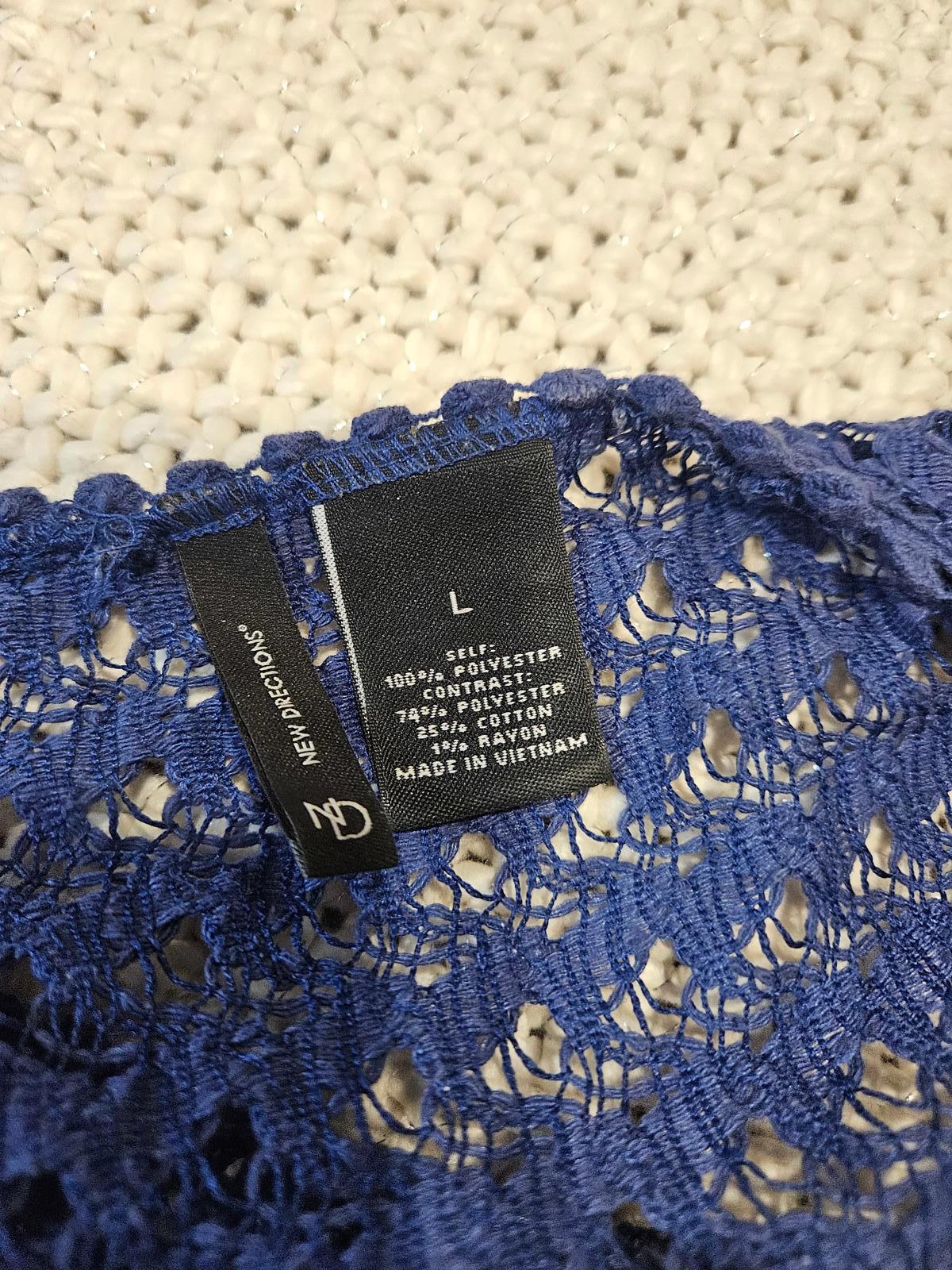 New Direction Women's Tunic Top with Crocheted Yoke 1099
