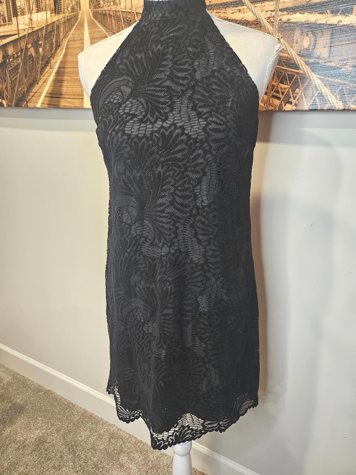 Loft Elegant Black Lace Halter Dress #H57