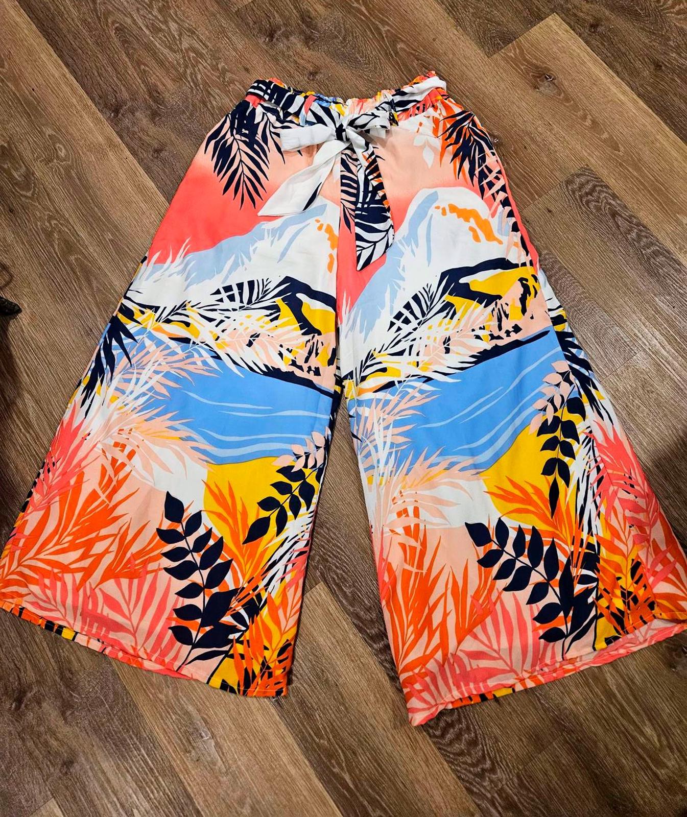 Nwot Catherine Malandrino Wide Leg Tropical Palazzo Pants 436