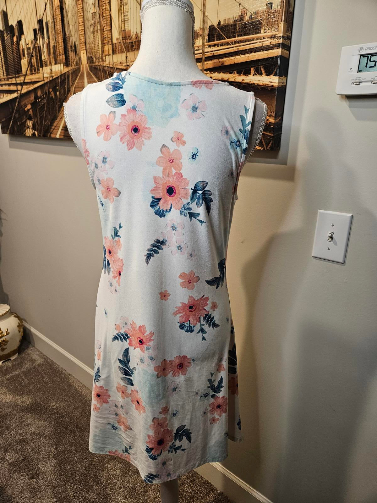 Mudd Floral Print Sleeveless Dress with Crisscross #73