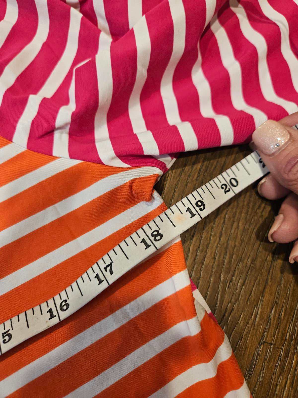 Lands' End Activewear Striped Long Sleeve Shirt Size S 6-8