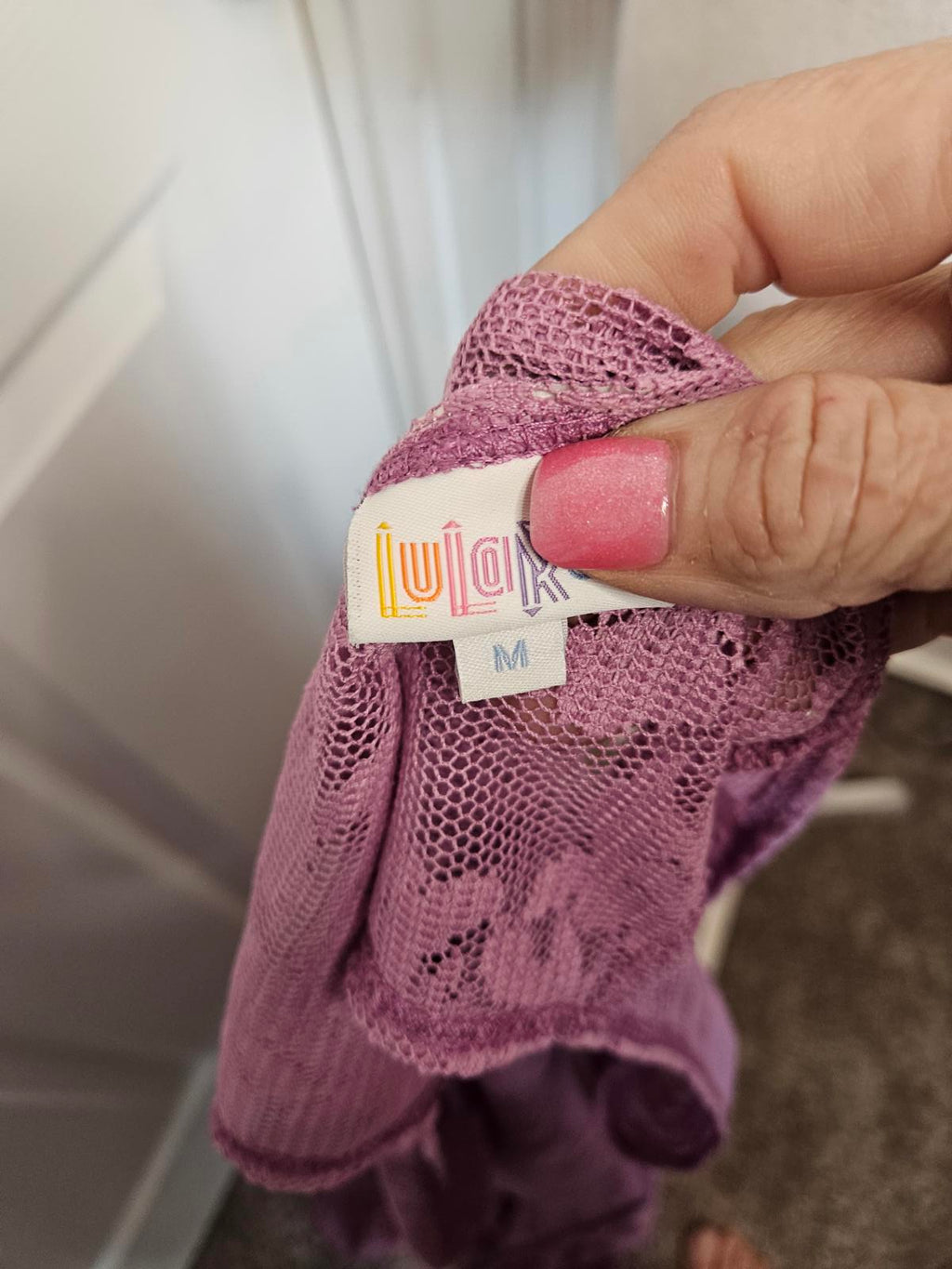 Lularoe Beautiful Pink Lavender Lace Duster Vest #491
