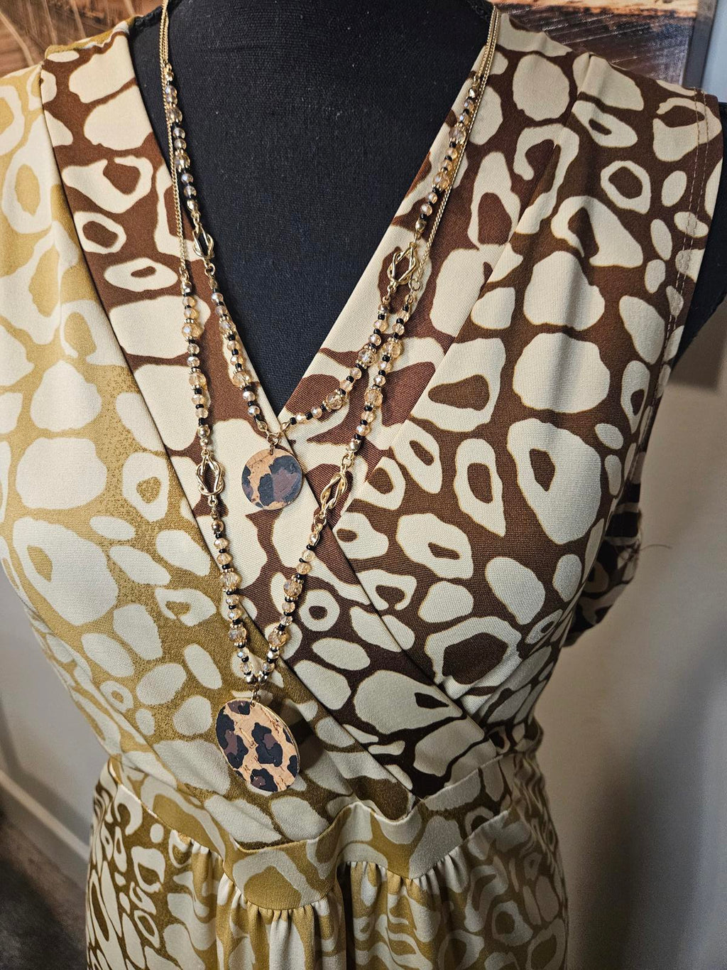 Madmazelle Women's Maxi Dress with Animal Print