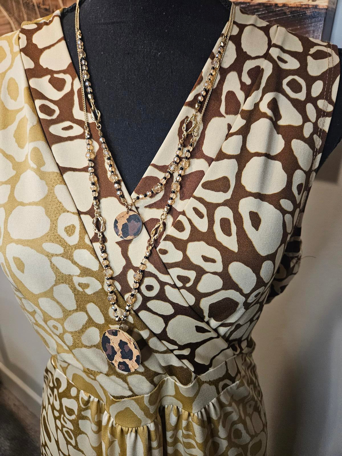 Madmazelle Women's Maxi Dress with Animal Print