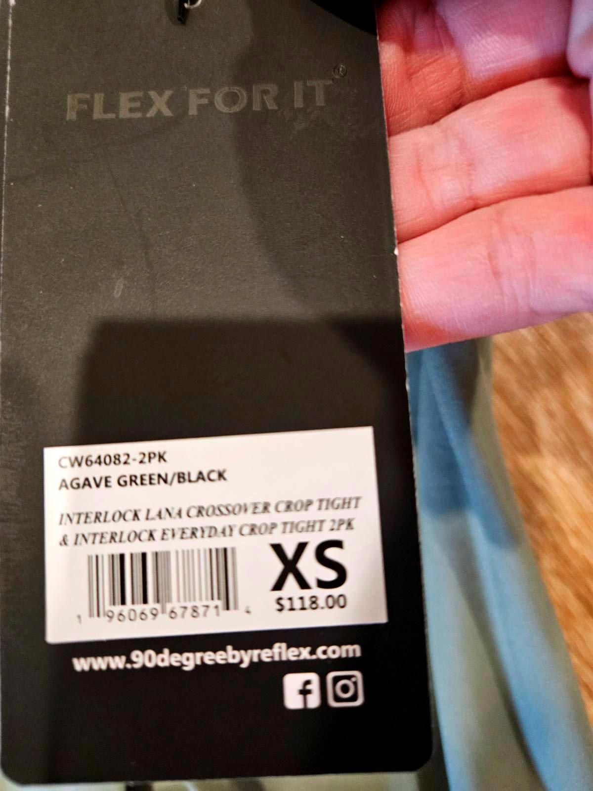 Nwt 90 Degree By Reflex Women's Crop Tights - Set of 2 a14