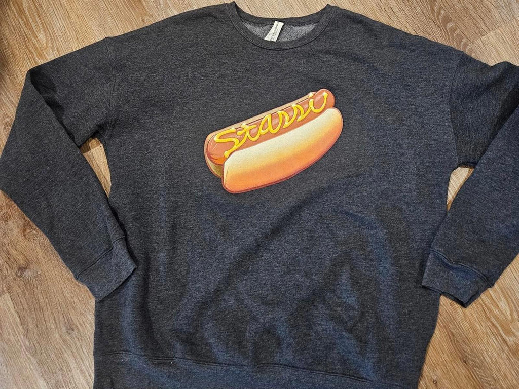 Bella + Canvas  Gray Sweatshirt with Game Day Hot Dog Graphic