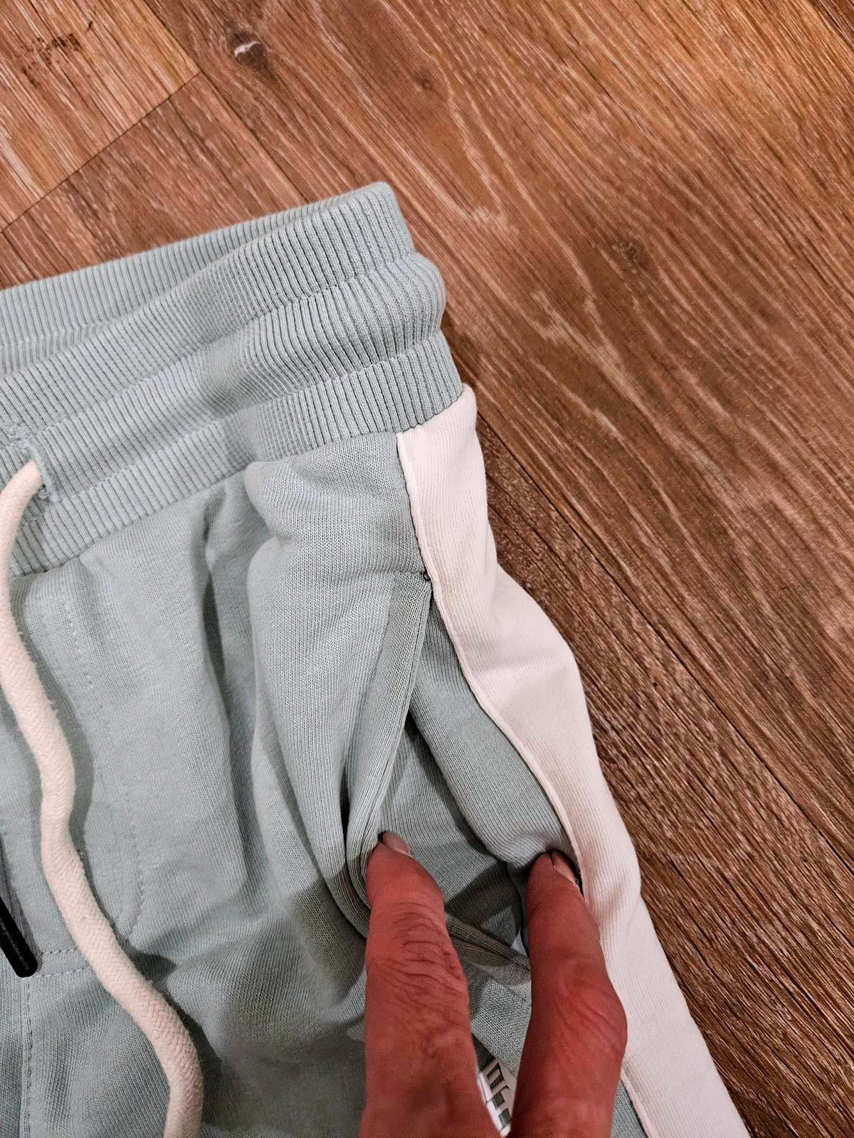 North Face Light Green Joggers with White Side Stripe B5