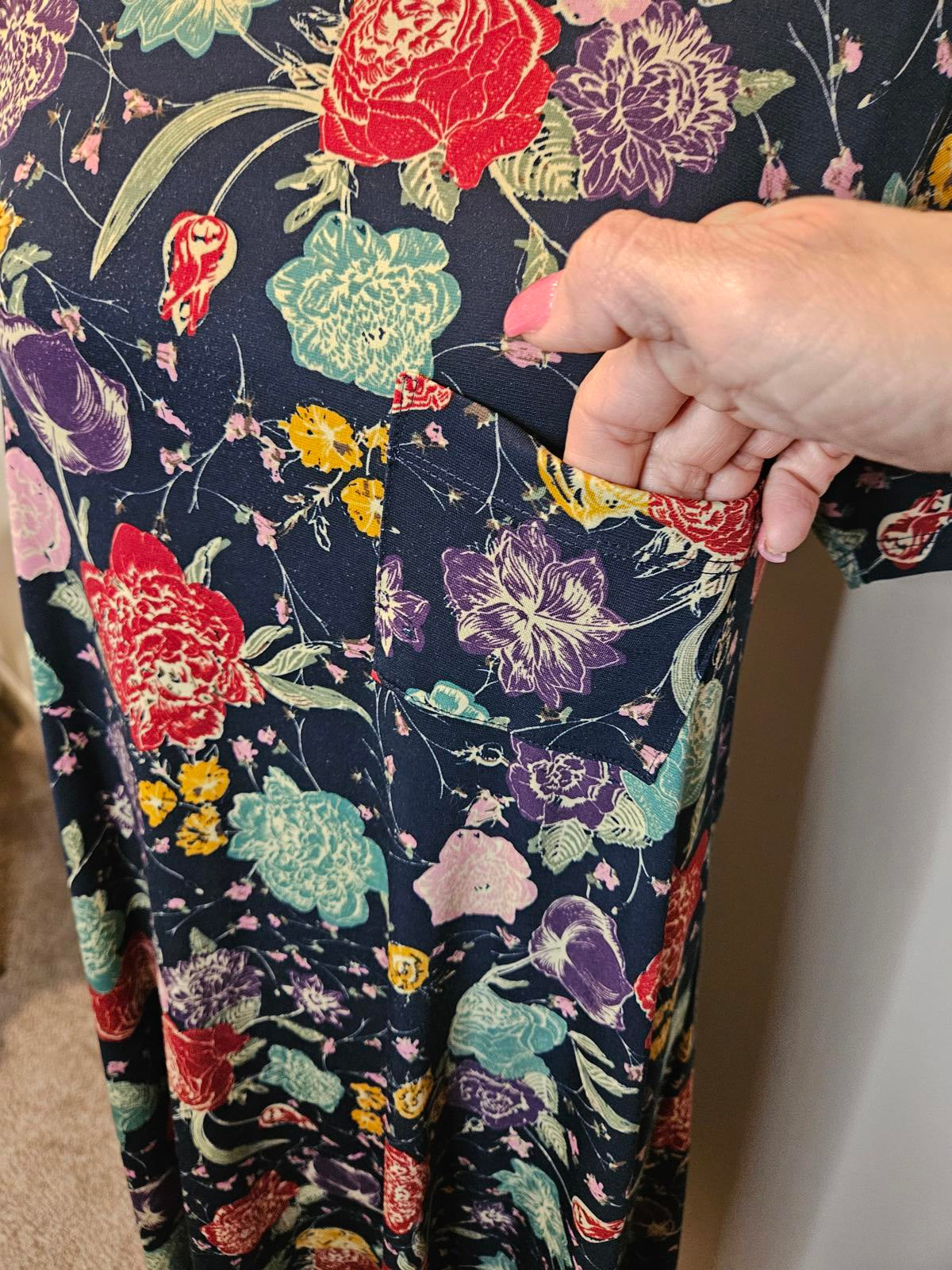 Lularoe Floral Midi Dress for Women #194