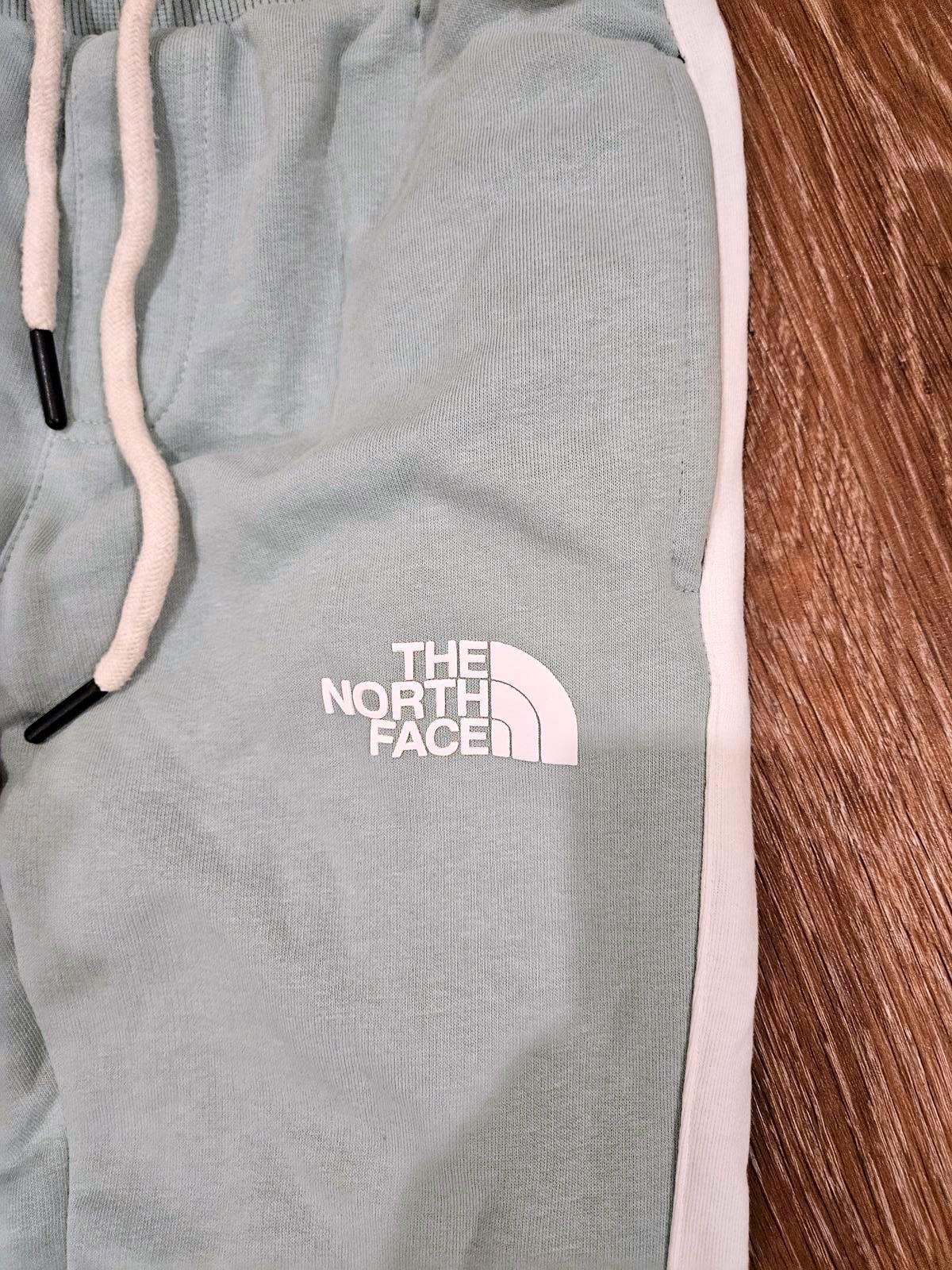 North Face Light Green Joggers with White Side Stripe B5