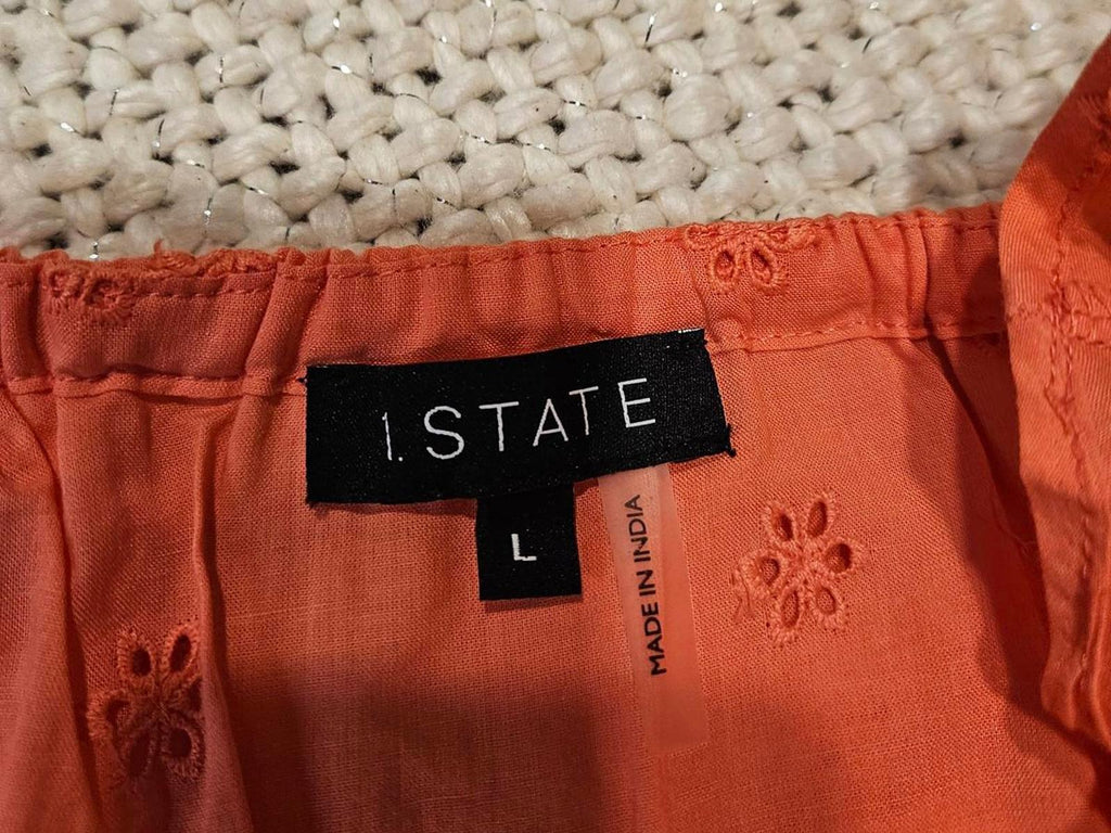 Nwt 1.State Chic Off-Shoulder Eyelet Top - Coral a17